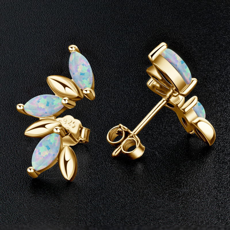 gold opal stud earrings frenelle jewellery buy online auckland nz