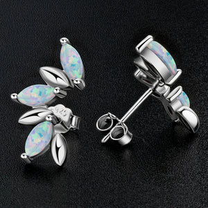 silver opal stud earrings Frenelle Jewellery online auckland NZ