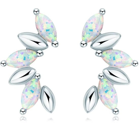 silver opal stud earrings Frenelle Jewellery online auckland NZ