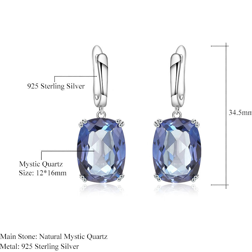 blue mystic quartz earrings frenelle jewellery