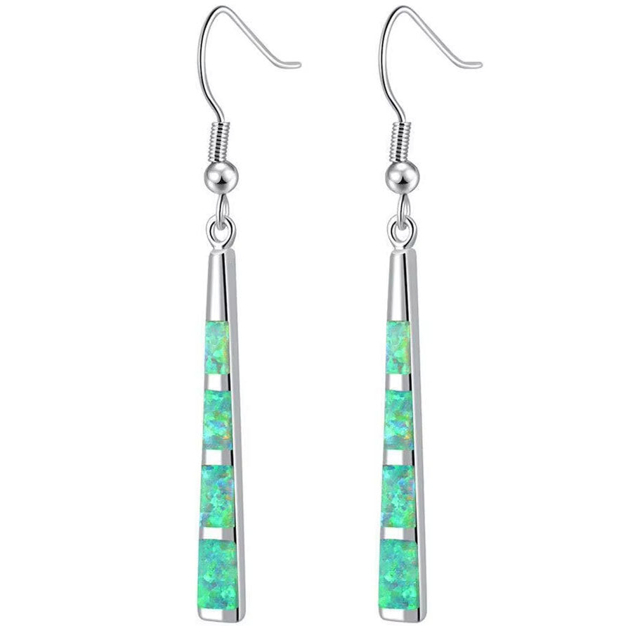 silver opal drop earrings frenelle jewellery