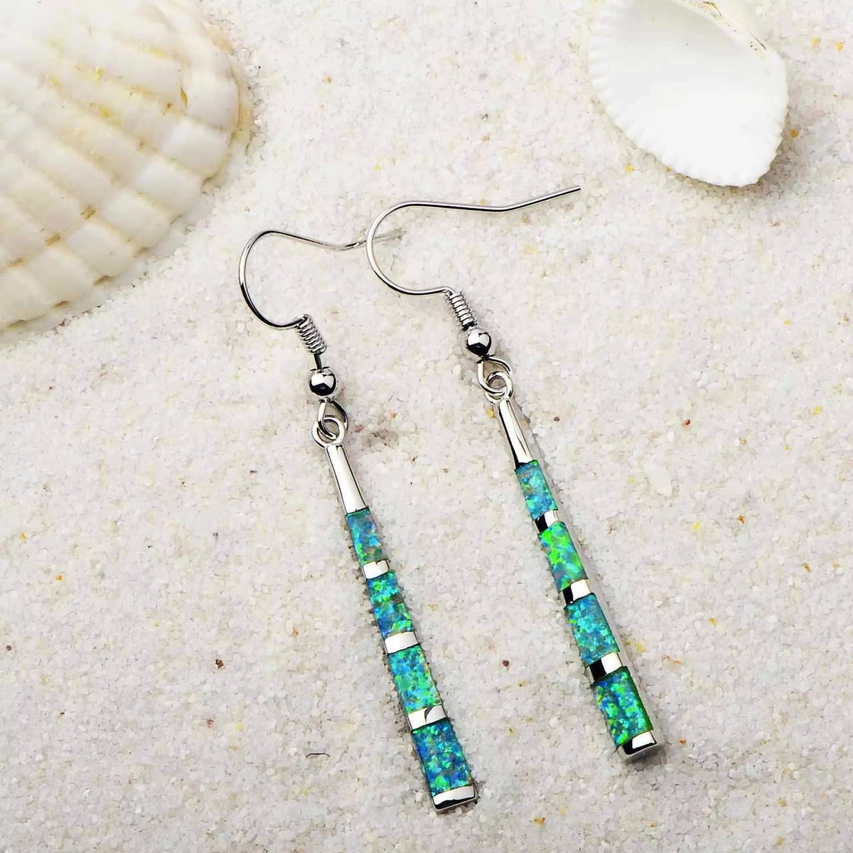 silver opal drop earrings frenelle jewellery