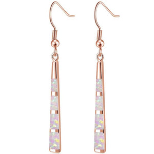 rose gold opal drop earrings frenelle jewellery