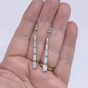 silver opal drop earrings frenelle jewellery