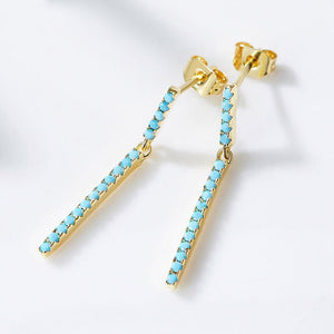 14K gold drop earrings with turquoise coloured stones "Nia"