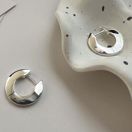 silver huggie earrings for women frenelle