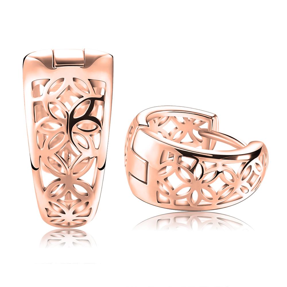 Rose-Gold Filigree Huggie Earrings "Noeline"