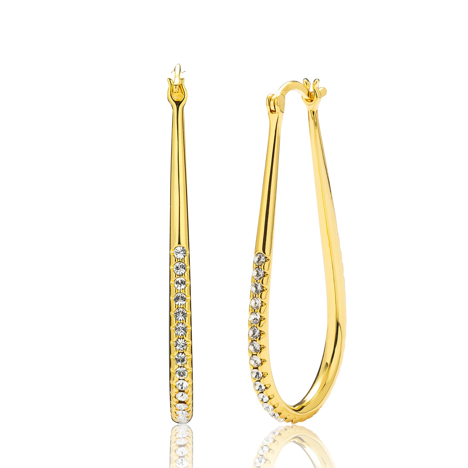 large gold drop earrings frenelle jewellery