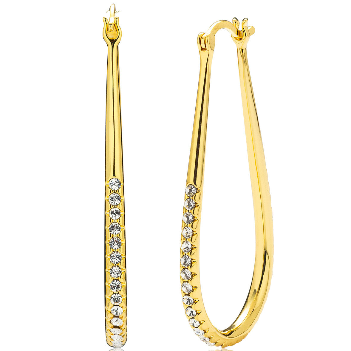 large gold drop earrings frenelle jewellery