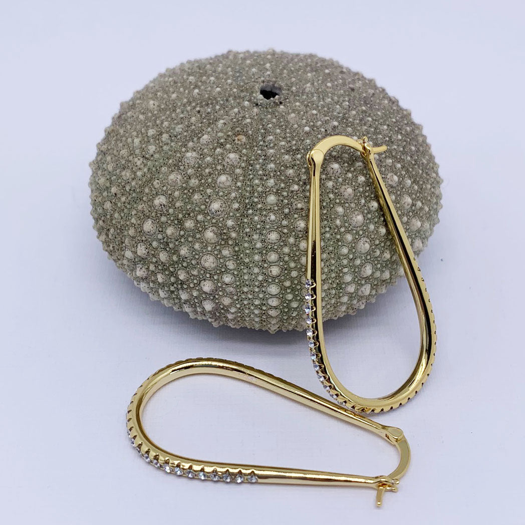large gold drop earrings frenelle jewellery