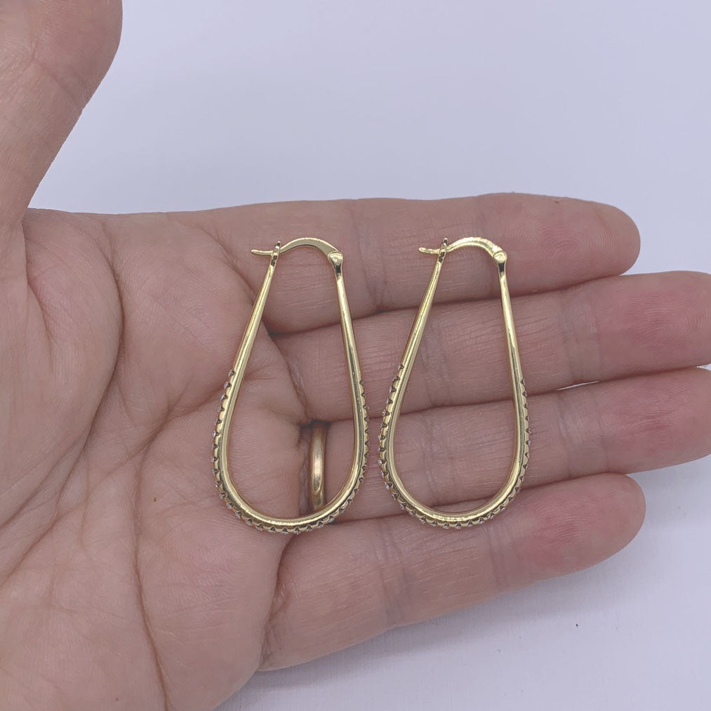large gold drop earrings frenelle jewellery
