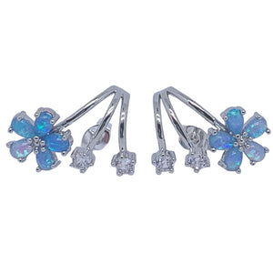 Silver opal crawler earrings jewellery by frenelle auckland nz