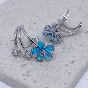 Silver opal crawler earrings jewellery by frenelle auckland nz