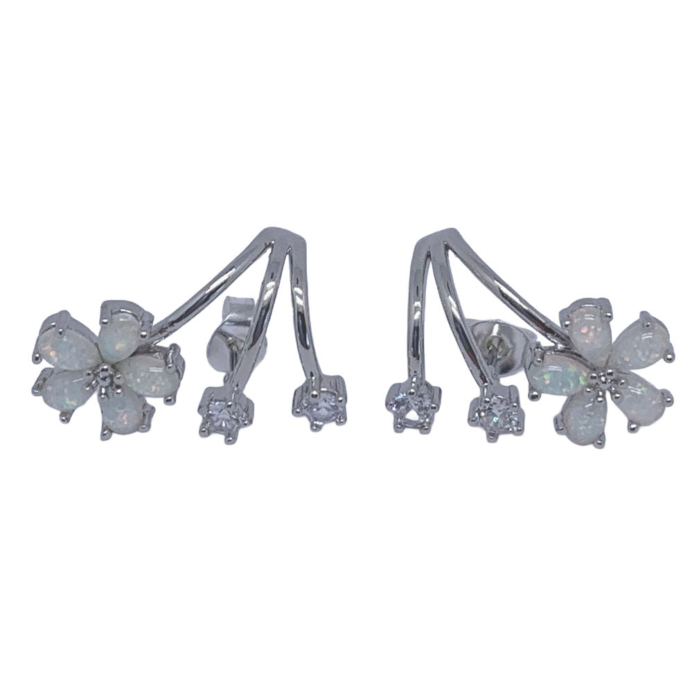 silver opal crawler earrings frenelle jewellery