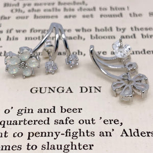 silver opal crawler earrings frenelle jewellery