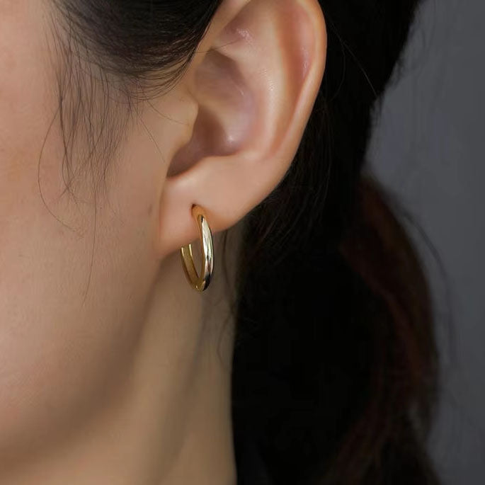 gold huggie plain earrings for men and women frenelle jewellery online auckland nz