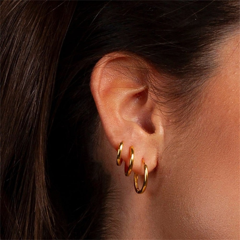 gold huggie plain earrings for men and women frenelle jewellery online auckland nz