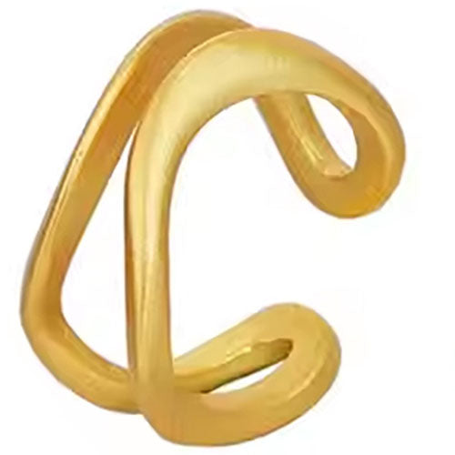 gold double band earring cuff frenelle jewellery