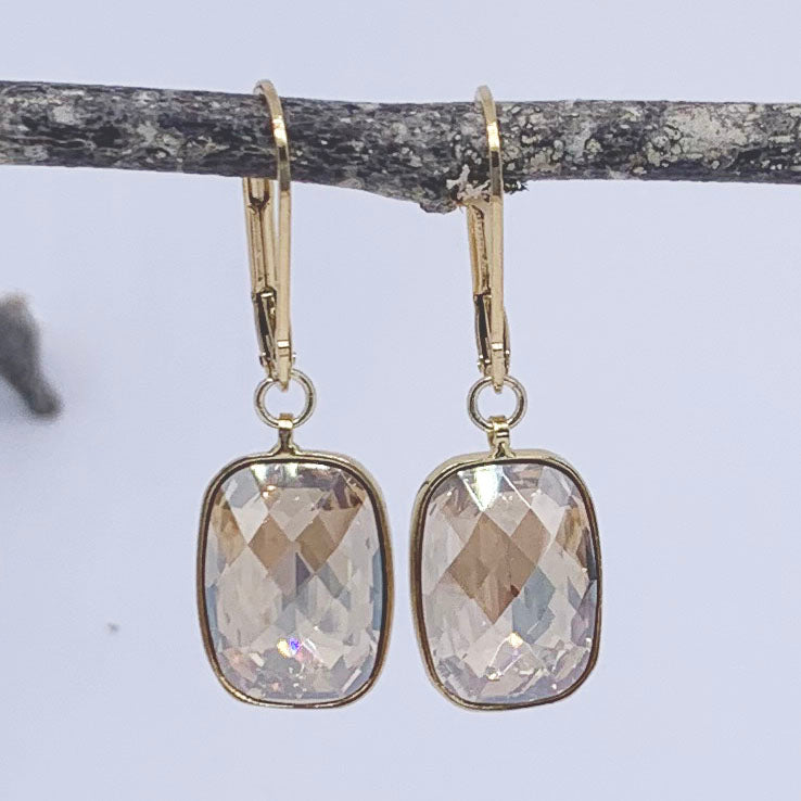 Gold Earrings with Swarovski Crystals "Savita"