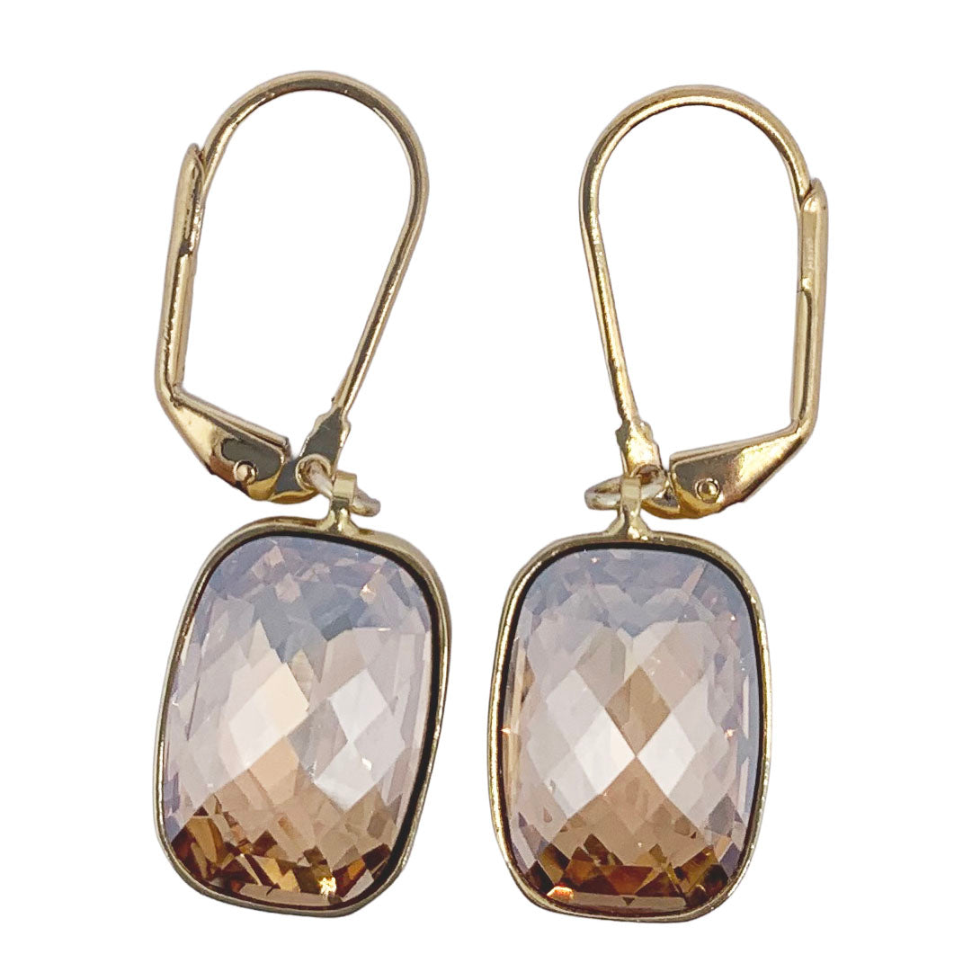 Gold Earrings with Swarovski Crystals "Savita"