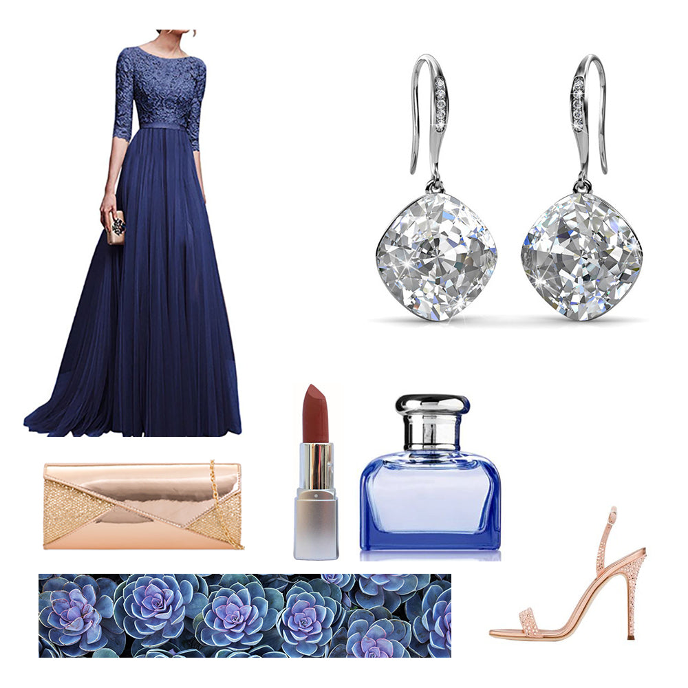 18K White Gold Crystal Jewellery Set "Sharon"