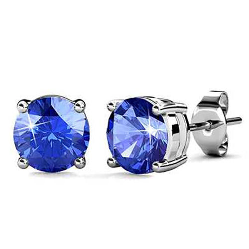 silver blue stud earrings
