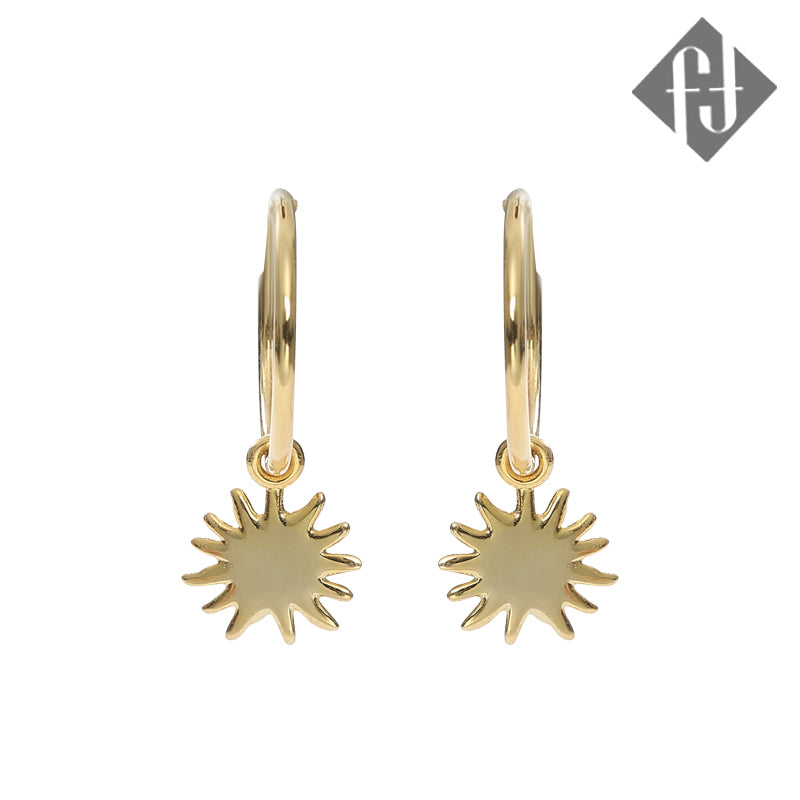 18K Gold Star Dangle Earrings "Anya"