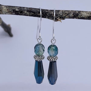 blue earrings crystal silver frenelle jewellery