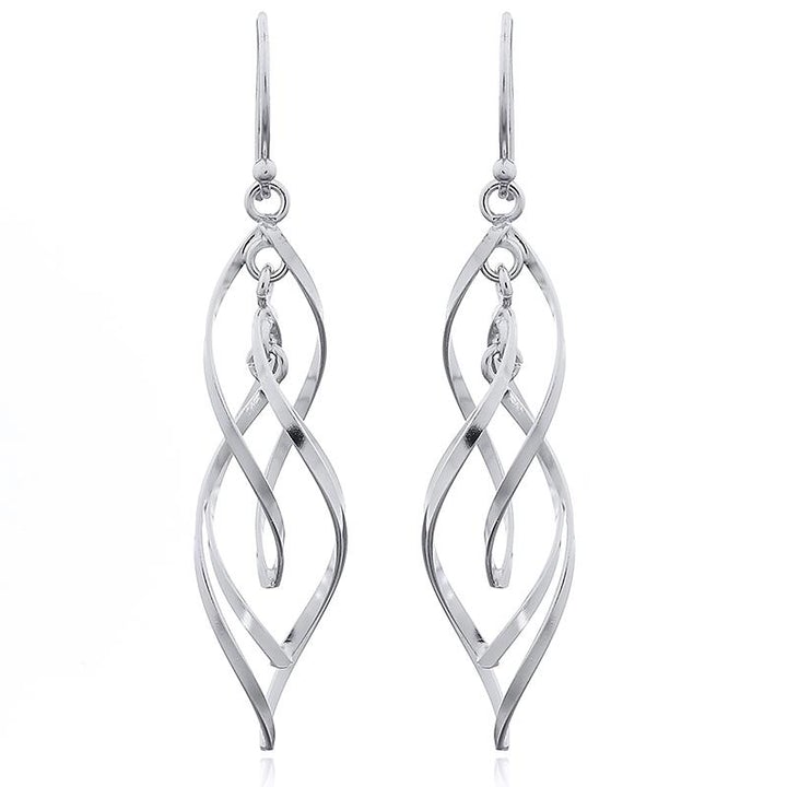 925 Sterling Silver Dangle Twist Earrings "Tawera"
