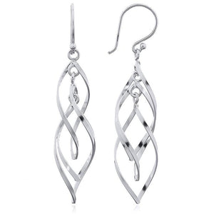 925 Sterling Silver Dangle Twist Earrings "Tawera"