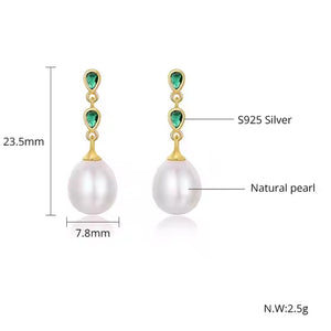 gold pearl earring teardrop