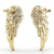 18K Gold Crystal Stud Earrings "Wings"