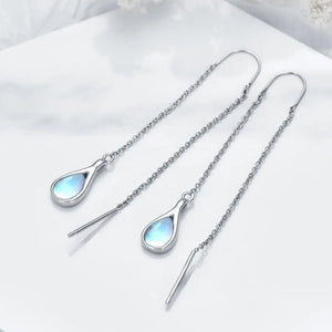 silver threader moonstone earrings jewellery