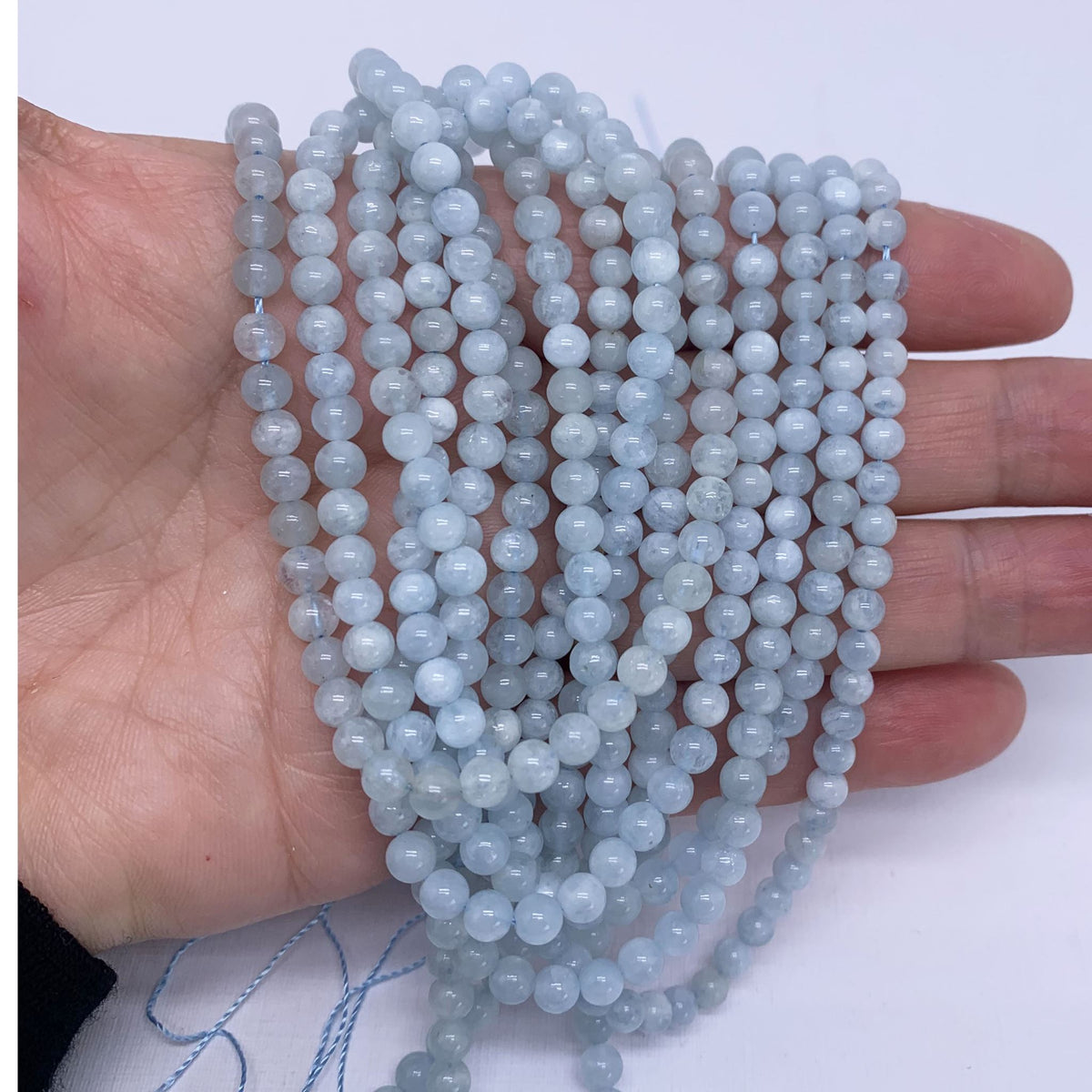 aquamarine blue gemstone beads 4mm frenelle jewellery