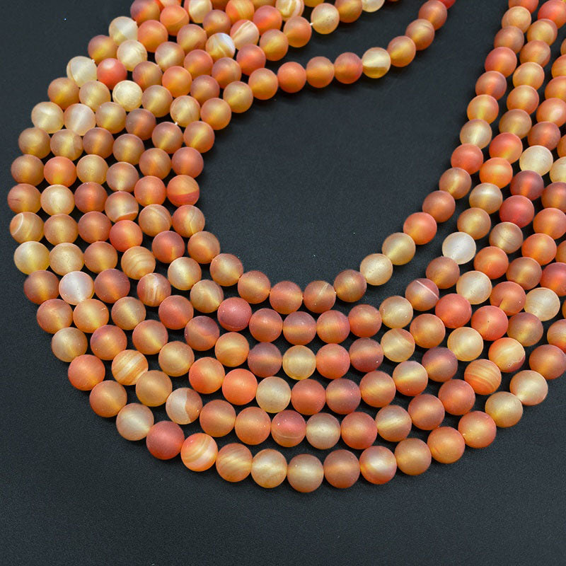 orange carnelian loose stone beads frenelle jewellery 1