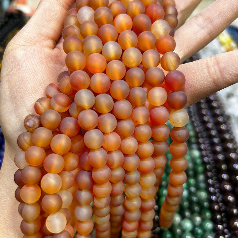 orange carnelian loose stone beads frenelle jewellery 3