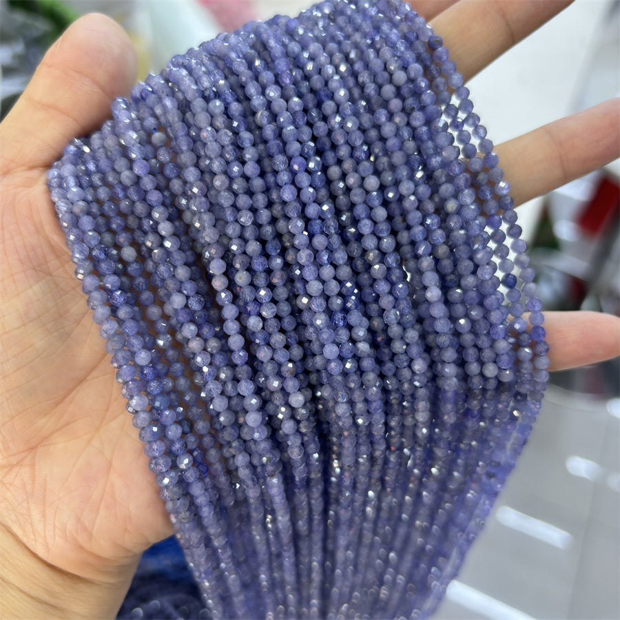 Facetted Tanzanite Gemstone Beads (4mm)