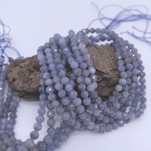 Facetted Tanzanite Gemstone Beads (4mm)