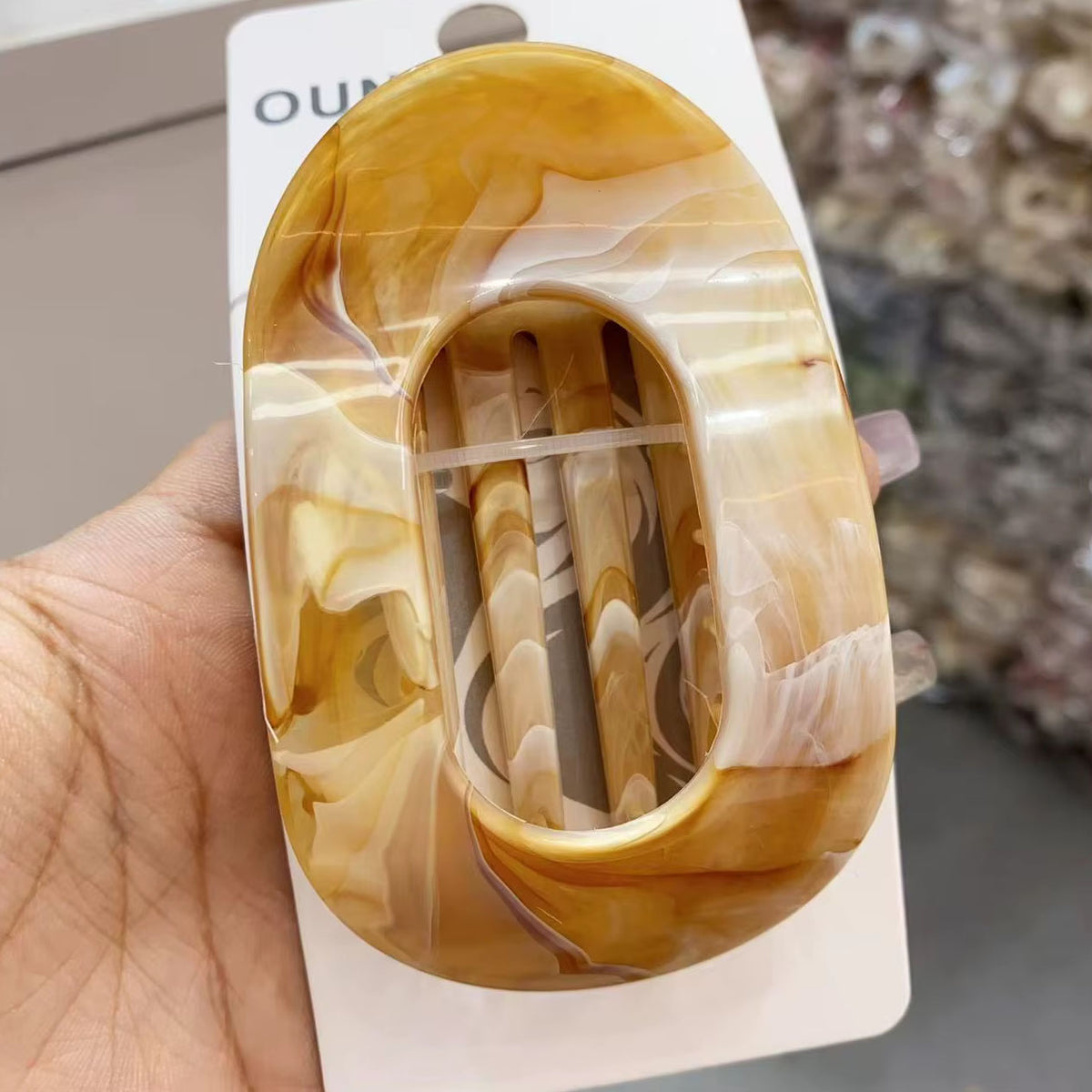 Flat Hair Clip "Mel" (Amber Flow)