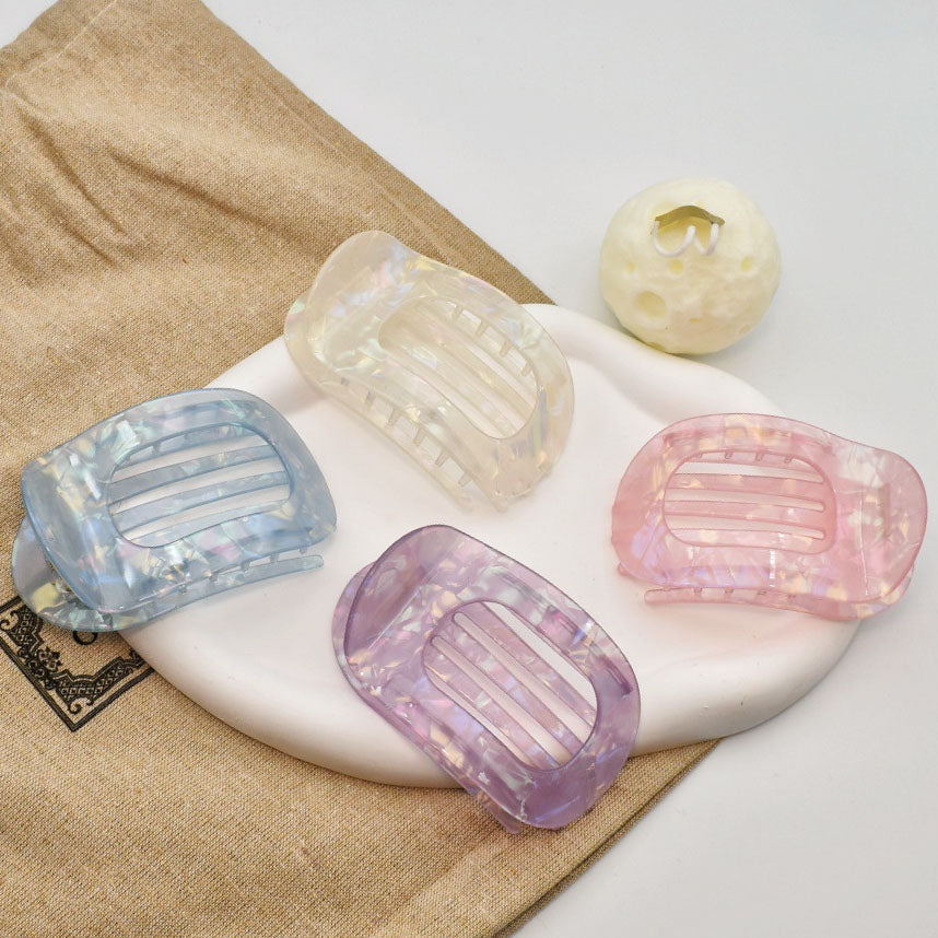 Flat Hair Clip "Mel" (White Glow)