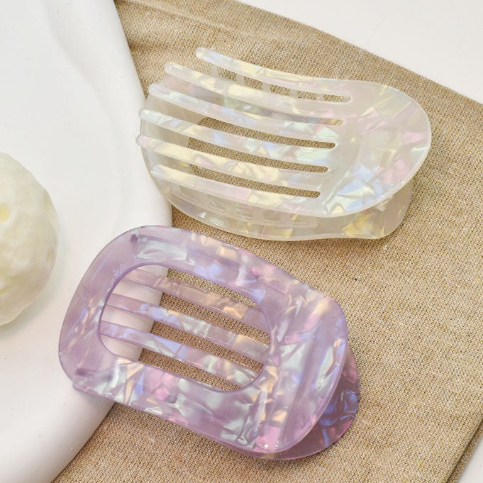 Flat Hair Clip "Mel" (White Glow)