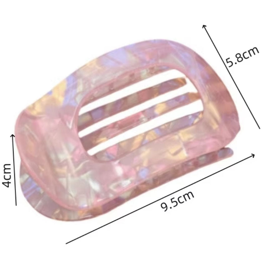 Flat Hair Clip "Mel" (White Glow)