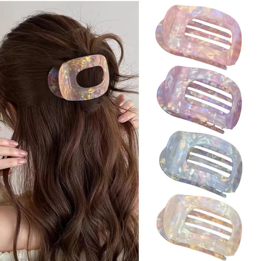 Flat Hair Clip "Mel" (White Glow)