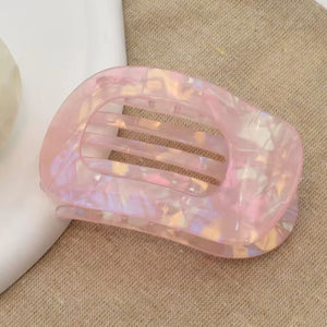 Flat Hair Clip "Mel" (Pink Glow)