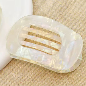 Flat Hair Clip "Mel" (White Glow)