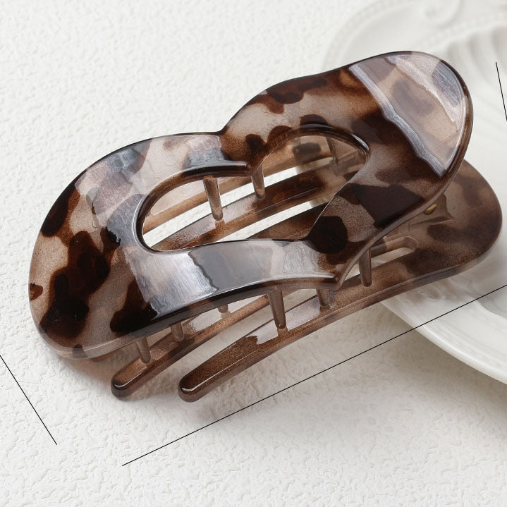 Heart Shape Flat Hair Clip "Mel-Heart" (Grey-Black)