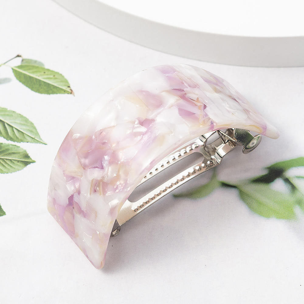 curved pink barrette hair clip