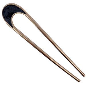 gold enamel hair fork