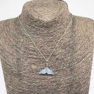 Silver Dolphin Tail Necklace with Swarovski Crystals "Aihe"
