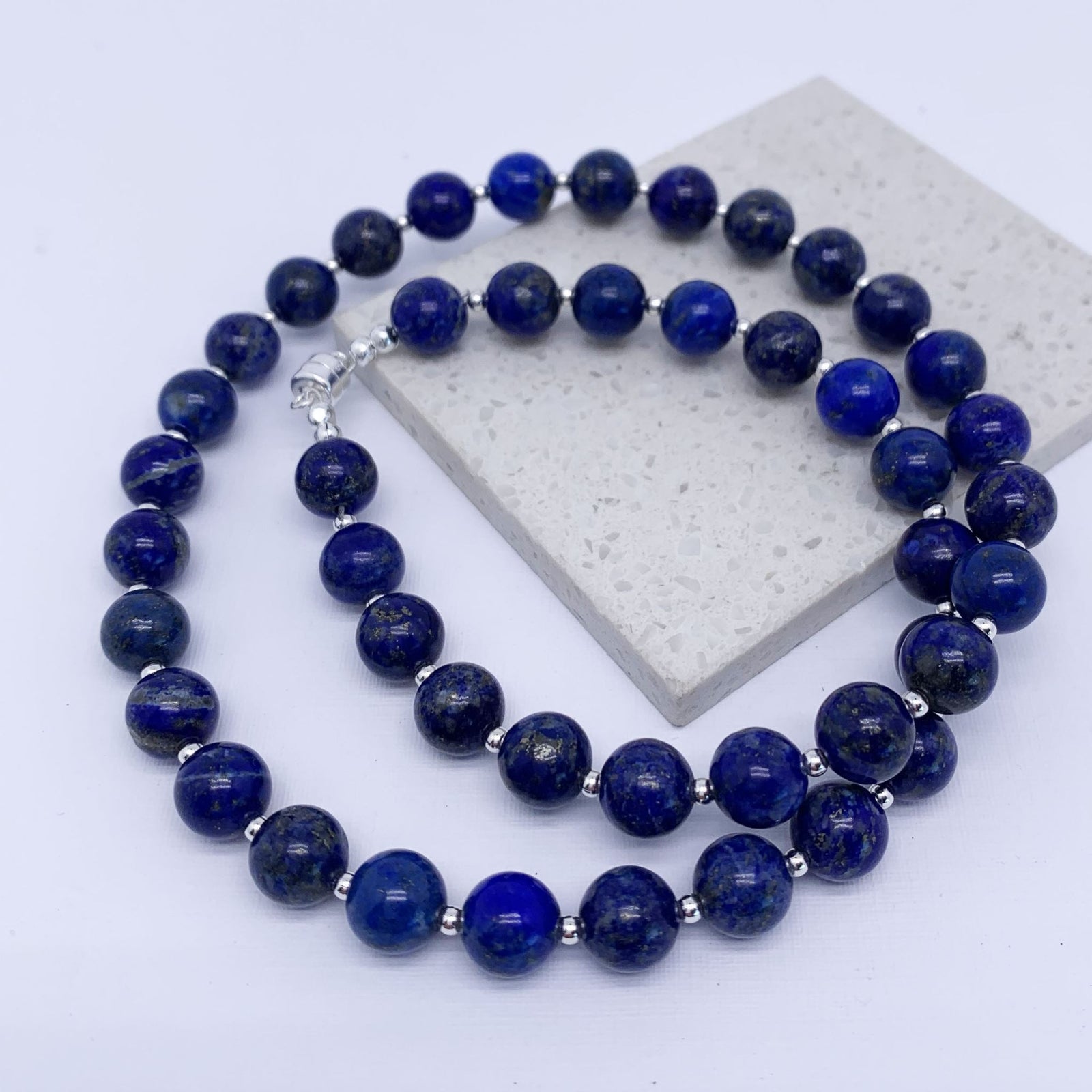 Silver Bracelet "Ardesia" (Lapis Lazuli Blue)